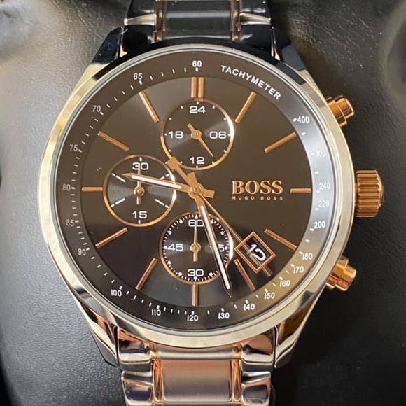 Hugo Boss Men’s Grand Prix Black Dial Chronograph Watch 
Case Size: 44mm - Picture 1 of 10